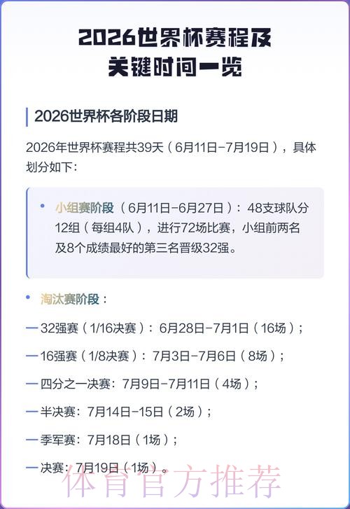 2026世界杯每日赛程详细安排完整安排怎么看 2026世界杯每日赛程详细安排完整安排怎么看